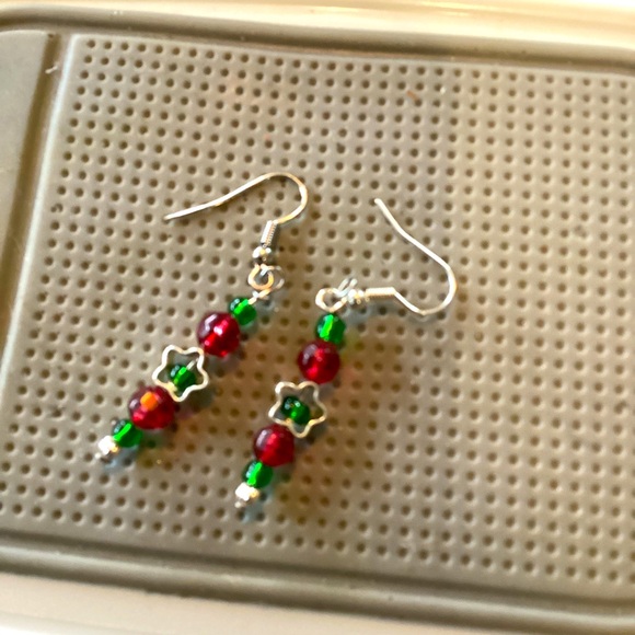 Handmade dye Christmas earrings - Picture 1 of 3